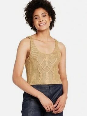 Kika Vargas X Target Metallic Gold Sweater Knit Tank XXS